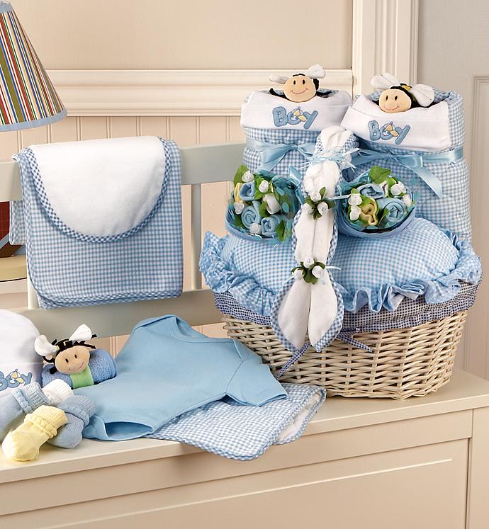 Twice The Fun Twin Boys Newborn Gift Basket